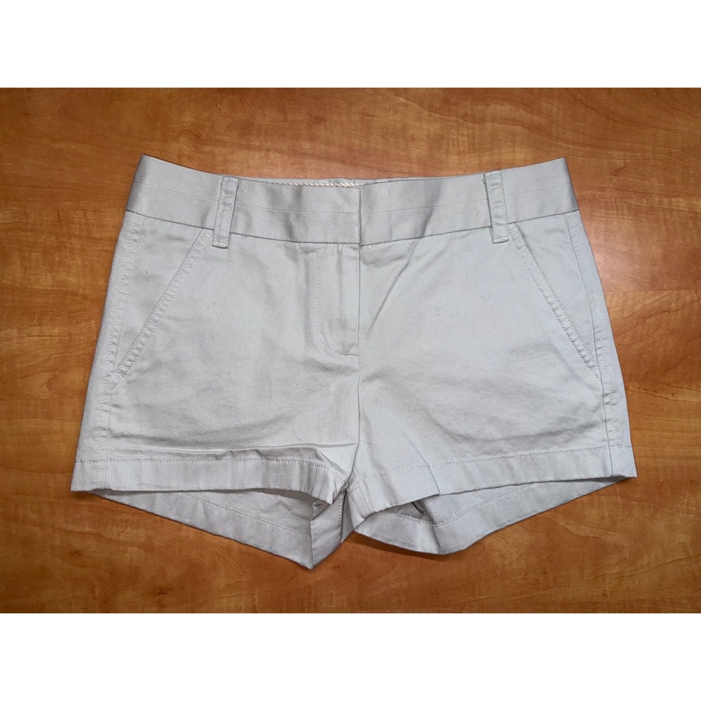 J.Crew Chino Shorts Womens 2 Beige Stone Cotton Mid Rise